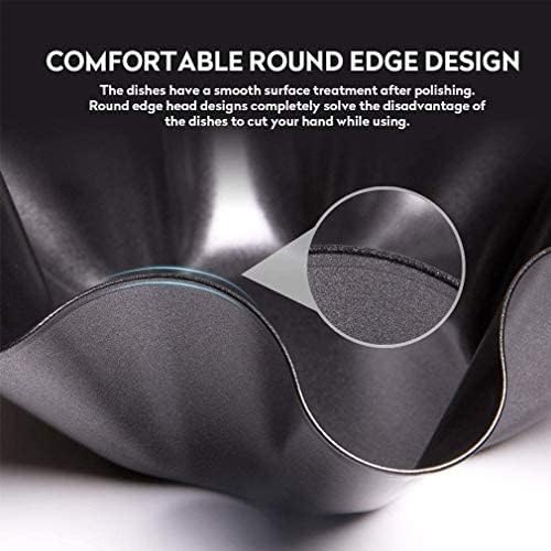 Skiennix Tortilla Pan Set - Non-Stick Carbon Steel Taco Salad Bowl Makers | 6 Pcs Fluted Design