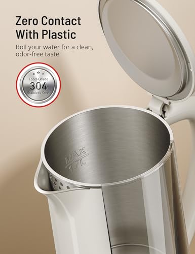 Electric Kettle Temperature Control - Ivory, 1.7L Hot Water Boiler