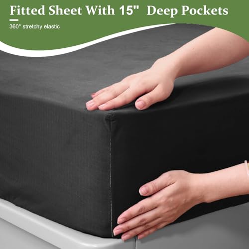 Grounding Sheets Queen Size with Silver Fiber & Organic Cotton - Black