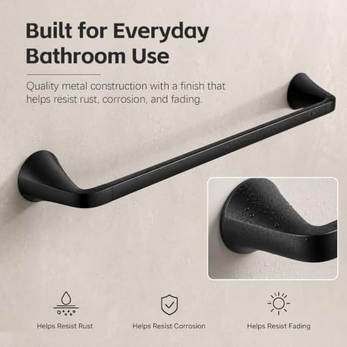 Modern Wall Mount Robe Hook Matte Black - Bathroom Towel Hook with Hardware