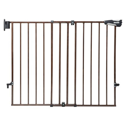 Babelio Baby Gate for Stairs, Kitchen & Doorways, No Bottom Bar| Easy Installation| One-Handed Operation| Auto-Close| Hardware Mount (Drill Needed) Safety Dog Gate (Black Wood Pattern - B17, 29-40")