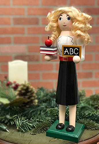Teacher Nutcracker Figurine - 14-Inch Hand-Painted Holiday Decor