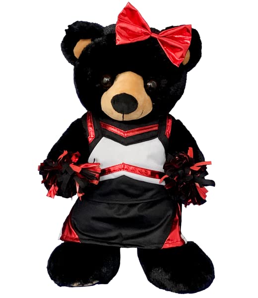 Cheerleader Uniform Plush Outfit for 14-18 Inch Dolls - Red & Black