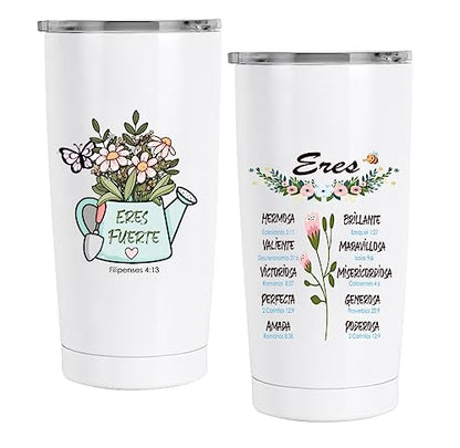 Religious Christian Tumbler in Spanish - Inspirational Gift for Women, Mom, Girlfriend, Sister - 20 Oz