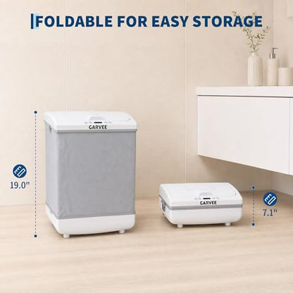Gray Portable Folding Towel Warmer ABS Heated Bucket for Bathroom Travel