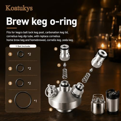 35 PCS Keg O-Ring Replacement Kit for Cornelius Corny Kegs - Universal Fit