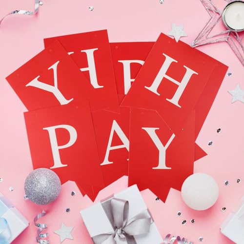 Red Happy Birthday Banner Bunting Sign for Party Decorations - Kids & Adults