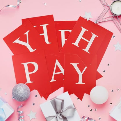 Red Happy Birthday Banner Bunting Sign for Party Decorations - Kids & Adults