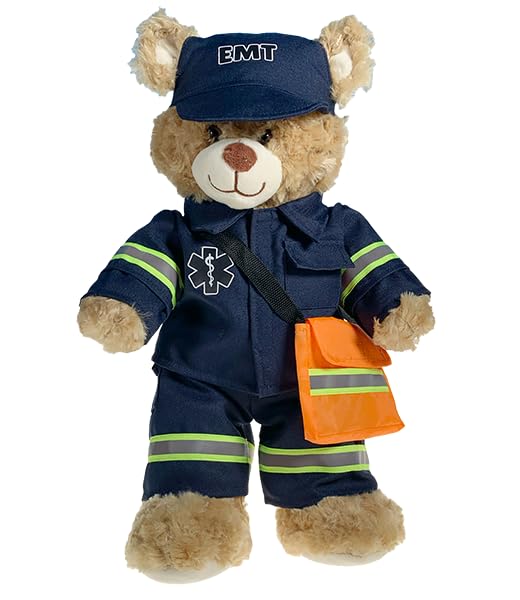 Kids EMT Uniform Plush Costume for 6-10 Inch Dolls - Emergency Responder Dress Up Gift