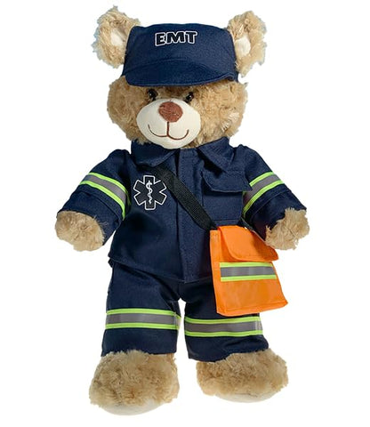 Kids EMT Uniform Plush Costume for 6-10 Inch Dolls - Emergency Responder Dress Up Gift
