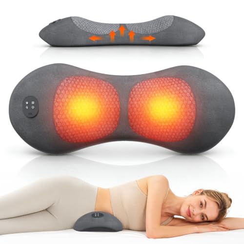 Rechargeable Back Massager with Heat Vibration and Traction - Cordless Lumbar Support
