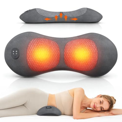 Rechargeable Back Massager with Heat Vibration and Traction - Cordless Lumbar Support