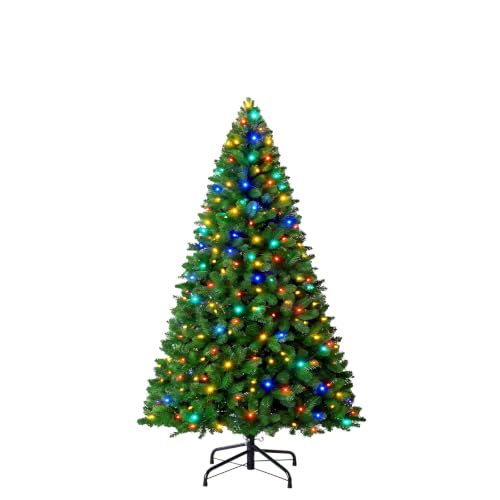 Pre-Lit Artificial Christmas Tree 4.5Ft Multicolor Green with Warm Glow Lights