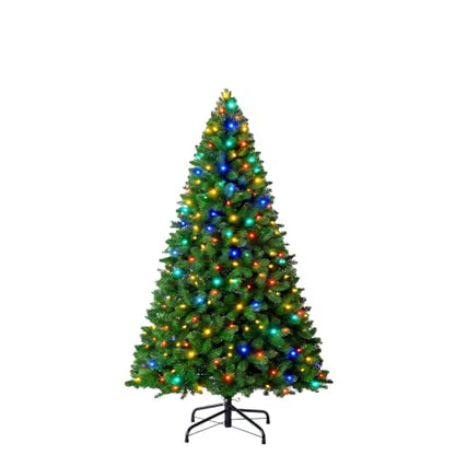 Pre-Lit Artificial Christmas Tree 4.5Ft Multicolor Green with Warm Glow Lights