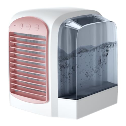 Pink Water-Cooled Personal Mini Air Cooler for Home Office - Portable, Humidifier & Purifier