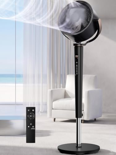 46-Inch Smart Pedestal Fan with Oscillation & Remote Control - Bedroom Tall Fan