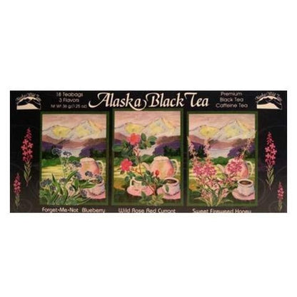 Alaska Alaskan Black Wildflower Tea Sampler 18c ct 3 Flavors