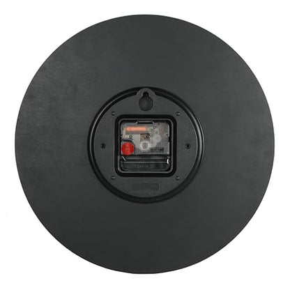 Wall Clock 12 Inch Diameter Black Wooden Dial Silent Quartz Movement - Black / 12 Inch