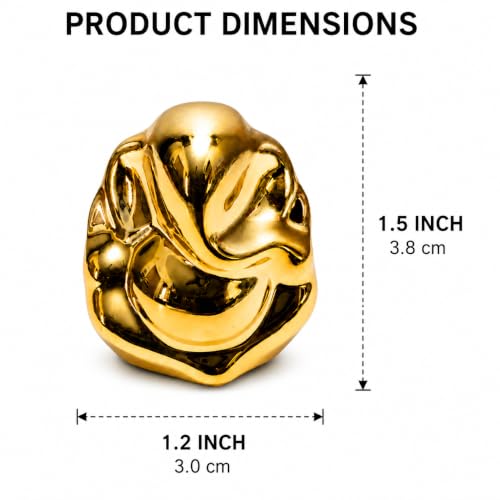 Ganesha Idol for Car Dashboard - Small Hindu God Statue, Gg Golden