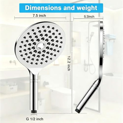 Filtered Handheld Shower Head with Detachable Chrome Spray for Healthier Shower