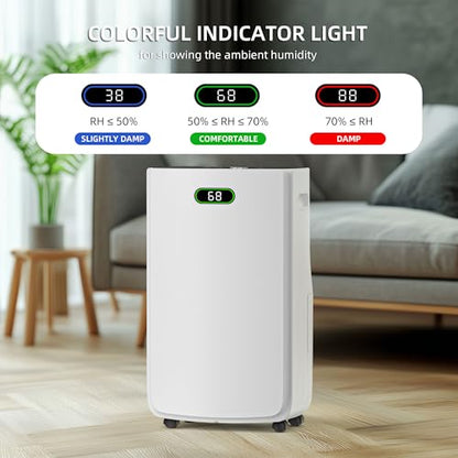 80 Pint Dehumidifier for Basement with Drain Hose, Quiet & Large Capacity