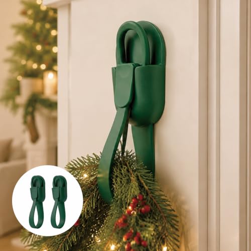 Reusable Adhesive Christmas Garland Hooks - Pack of 8 for Holiday Decorations