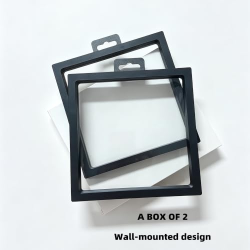 3D Floating Display Case Wall Mount 7.09x7.09 in Double Film Frame for Jewelry Medals