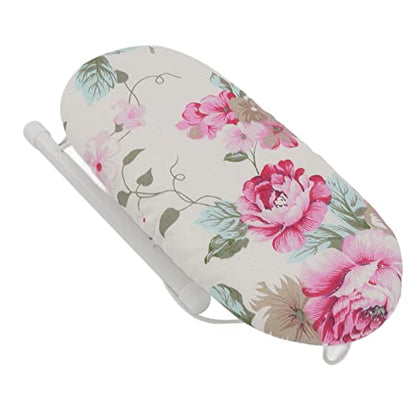 Ymiko Portable Folding Mini Ironing Board with Peony Flower Design, Travel Size