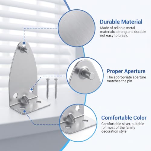4 Pack Metal Blind Hold Down Brackets for Window Shades & Blinds