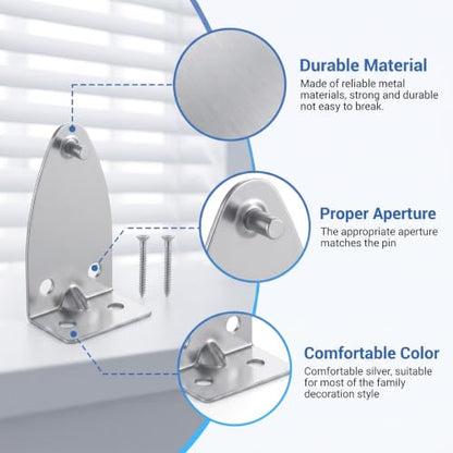 4 Pack Metal Blind Hold Down Brackets for Window Shades & Blinds