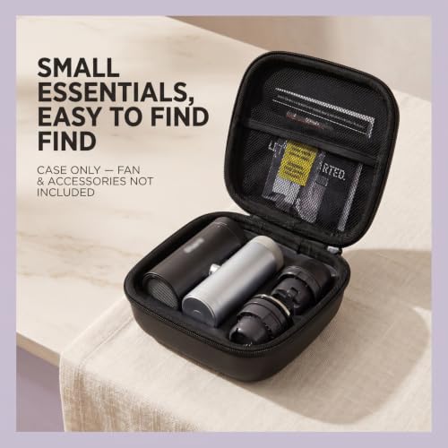 Hard Carrying Case for Shark Chill Pill Fan with Mesh Pocket, Travel Protective Storage