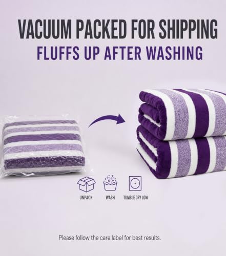 Purple Bath Sheets 2 Pack - Extra Large Microfiber Towels for Pool & Gym