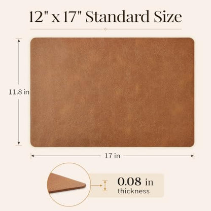 Homaxy Vinyl Heat Resistant Placemats Set of 6 - Reddish Brown