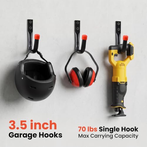 Heavy Duty Garage Hooks 3.5-Inch Wall Hooks for Bikes & Ladders, 100lb Capacity, 24 Pack