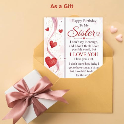 Birthday Card for Sister D Style - Happy Birthday Greetings with Envelope