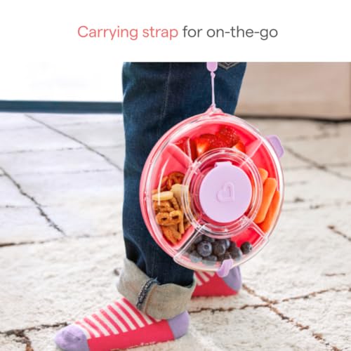 Kids Snack Container with Rotating Wheel & Lid - Pink, BPA Free