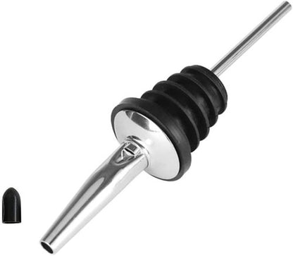 48 PCS Stainless steel bottle spout classic bottle pourers tapered spout liquor pourers with rubber dust caps for 1 inch bottle mouth, wine liquor olive oil coffee syrup vinegar bottles