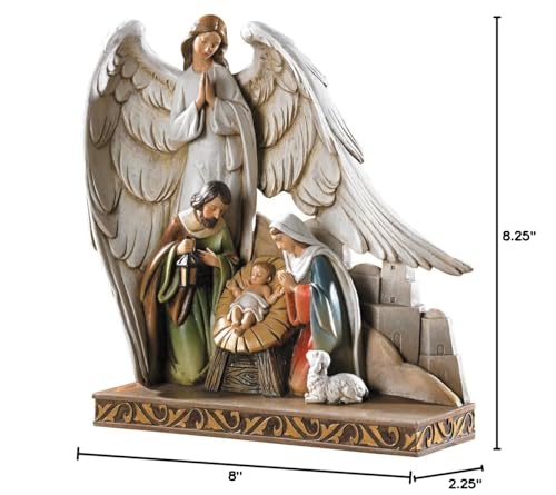 Nativity Angel Figurine - 8-Inch Christmas Religious Decor - Variation of Nativity Angel
