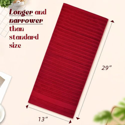 Jacquotha Red Ribbed Hand Towels Set of 2 for Bathroom & Spa
