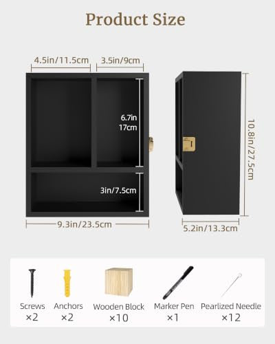 Black 11x9 Inch Pet Memorial Shadow Box with Shelves & Pin-Back Board
