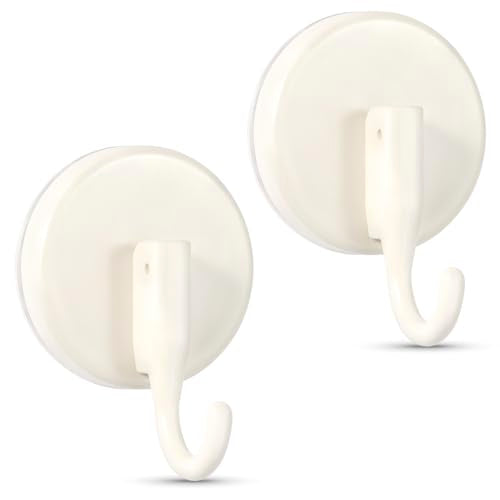 OUTXE Wreath Hanger for Front Door 2 Pack - Upgraded Suction Cup Reef Hook White