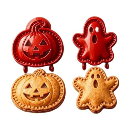 Halloween Mini Pie Molds Set of 2 - Fall Themed Hand Cookie Cutters with Spooky Shapes