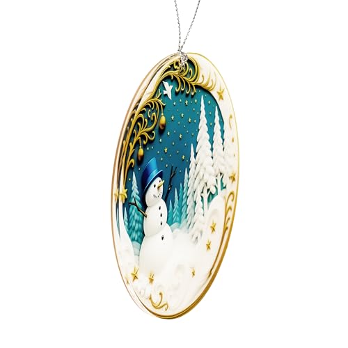 Snowman Christmas Ornament 2025 - Acrylic Holiday Hanging Decor - Variation of Snowman 4