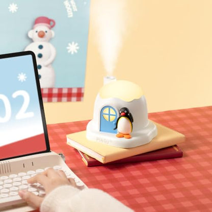 Cute Pingu Desk Humidifier with Night Light - Portable Water Misting Device