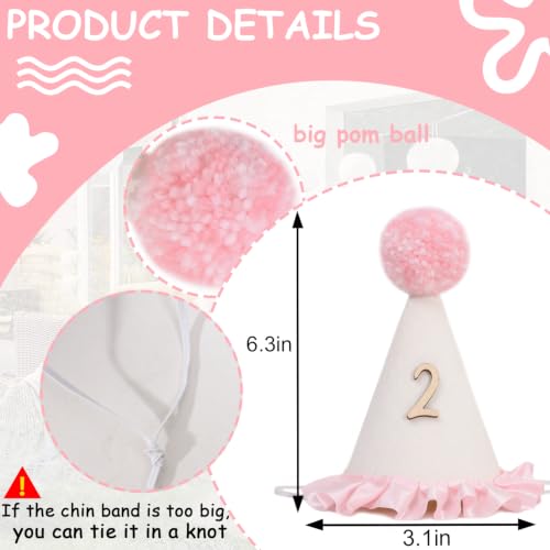 Pink Lace Half Birthday Hat for Girls - 1st & 2nd Celebration - Pink2 Variant
