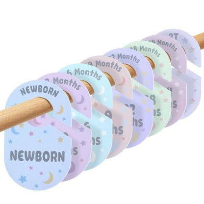Baby Closet Dividers 8 Pack - Double-Sided Nursery Clothes Organizer Blue Starry Sky