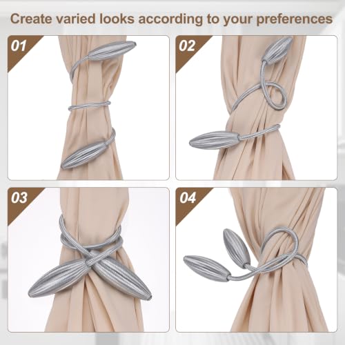 uxcell Champagne Twist Curtain Tiebacks 4Pcs - Decorative Drapery Holdbacks