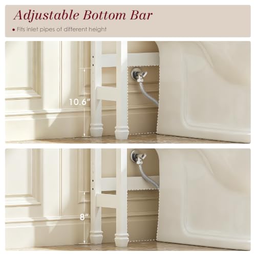 Over The Toilet Storage Cabinet with Doors and Tilt-Out Cube - White
