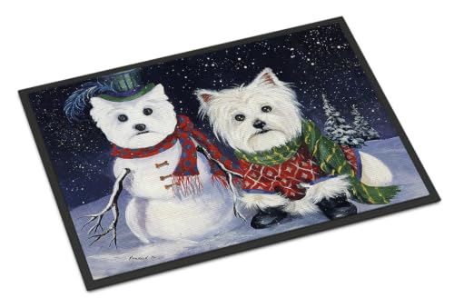 Westie Christmas Self Portrait Doormat 24x36 Indoor Outdoor Rug - Variation of THIS listing