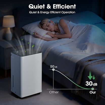 Manastin 35-Pint Smart WiFi Dehumidifier for Large Rooms - White